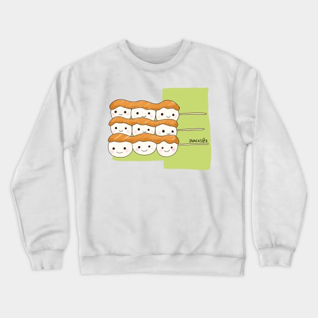 3 sets of dango triplets Crewneck Sweatshirt by Snacks At 3